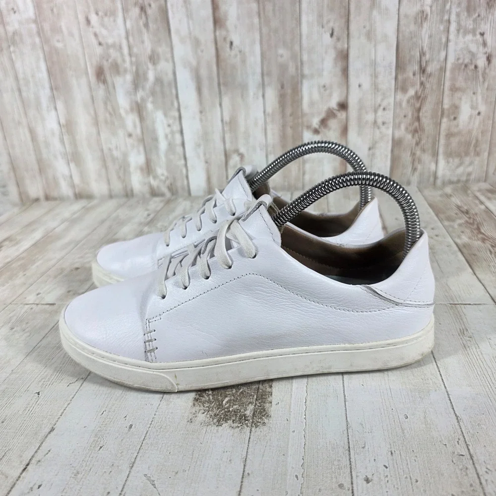 Olukai Pehuea Li‎ Ili Womens White Leather Lace Up Sneakers 20433-4R4R Size 7.5